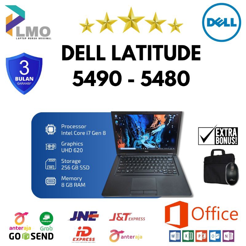 Laptop Dell Latitude 5480 - 5490 Intel core i7 Gen 8 - Ram 8gb Ssd 256Gb Second Bergaransi