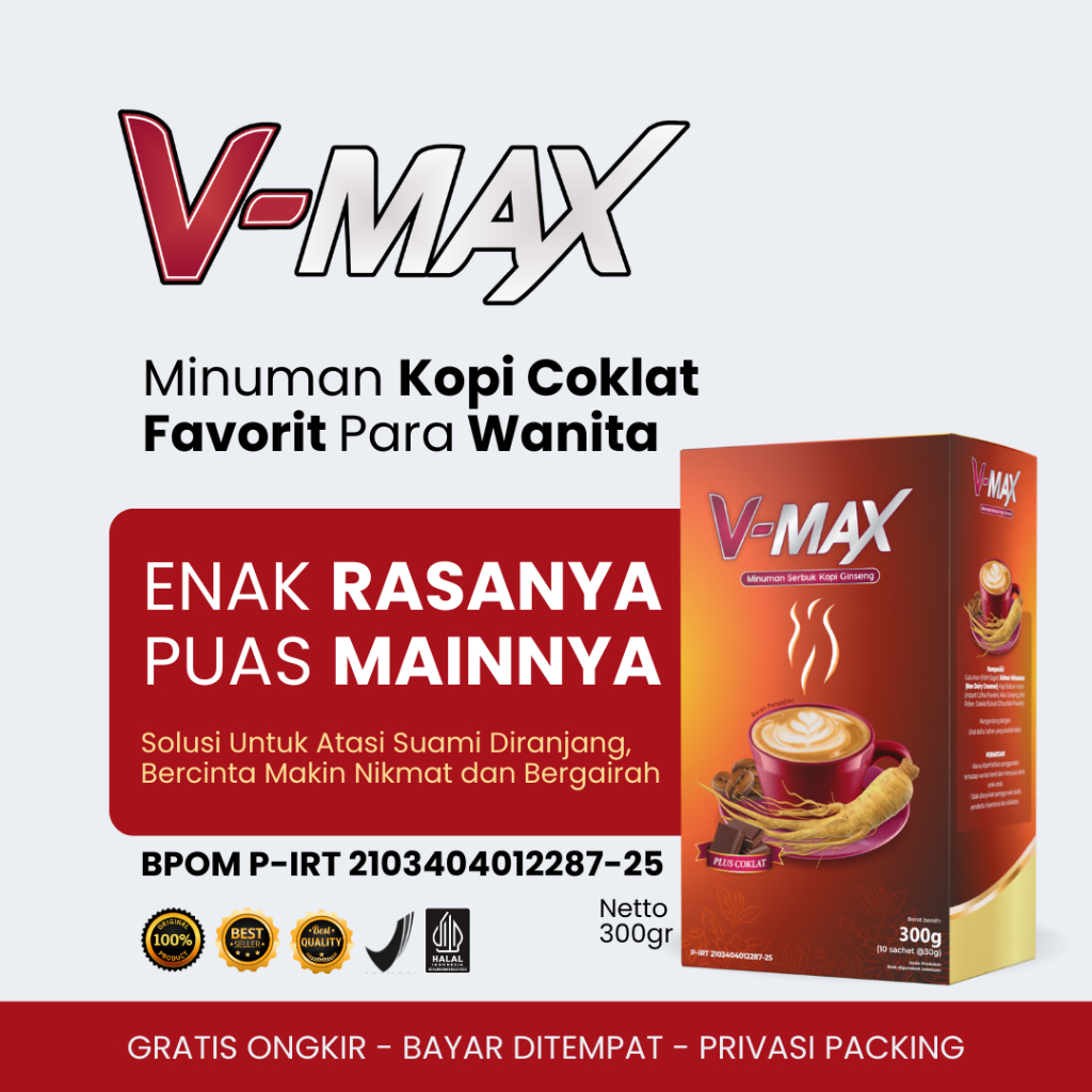 

Bubuk Minuman Coklat 300gram - Bubuk Minuman Kopi V-Max - Kopi Penambah Stamina dan Gairah Bercinta Wanita