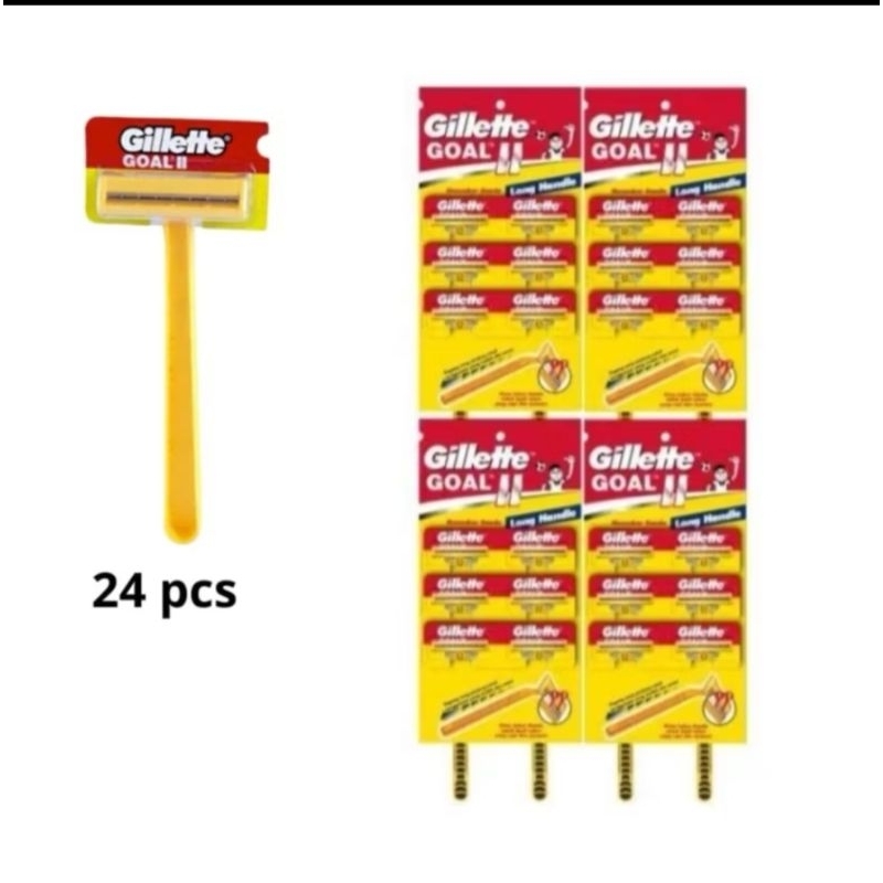 (ISI 24pcs) Gillette Goal ll/Pisau cukur Gillatte/Gillette kuning/pisau cukur 2 mata pisau