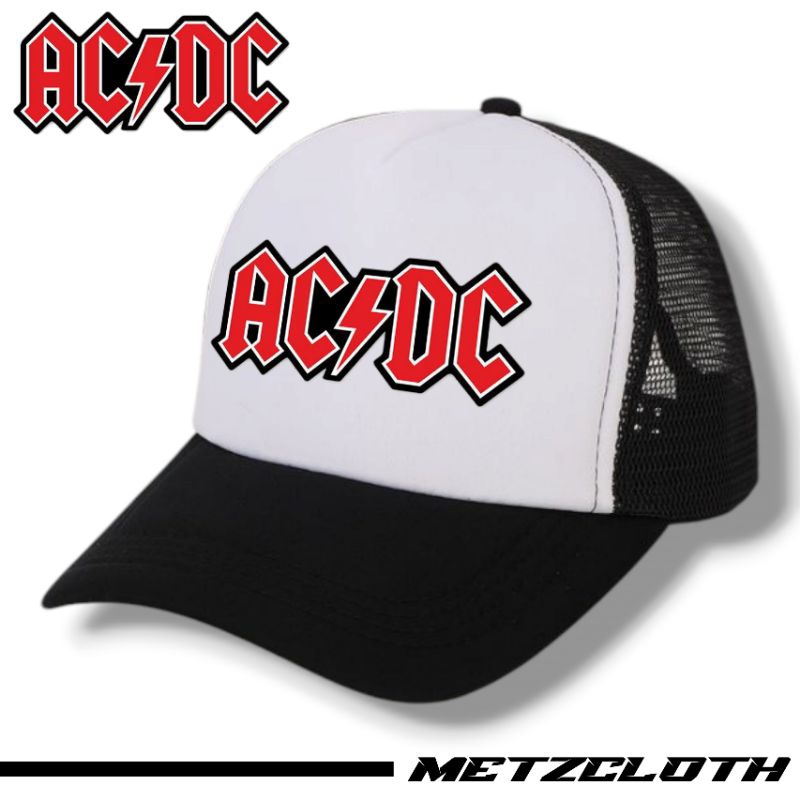 Topi Band Metal ACDC | Topi Trucker Jaring | Topi Band ACDC | Topi Pria