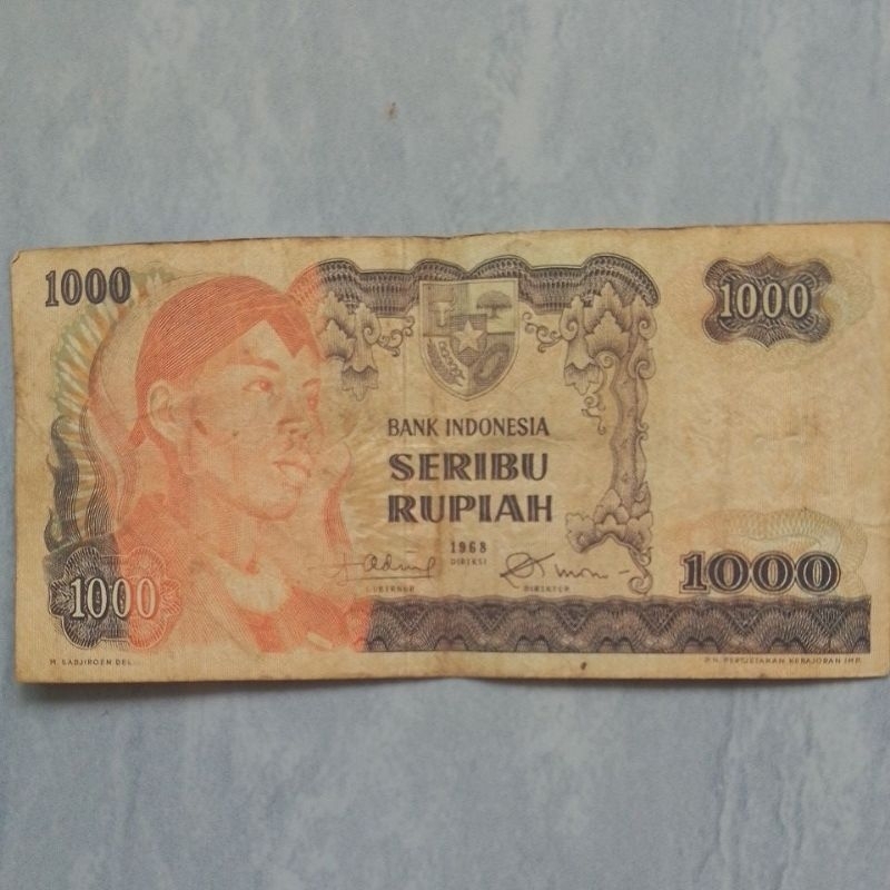 1000 rupiah Sudirman 1968