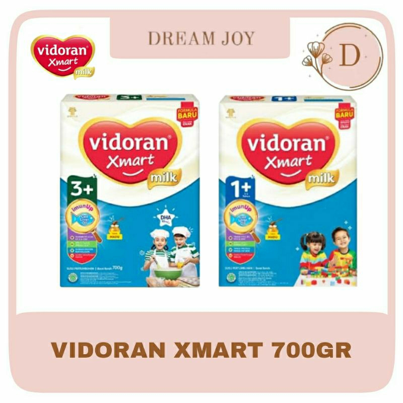 (COD) 700GR VIDORAN XMART 1+ 3+ MADU VANILLA SUSU FORMULA BAYI