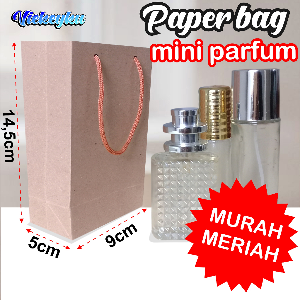 PAPER BAG MINI POLOS KECIL/PAPER BAG PARFUM MURAH/ Tas Kertas Polos Kraft Coklat