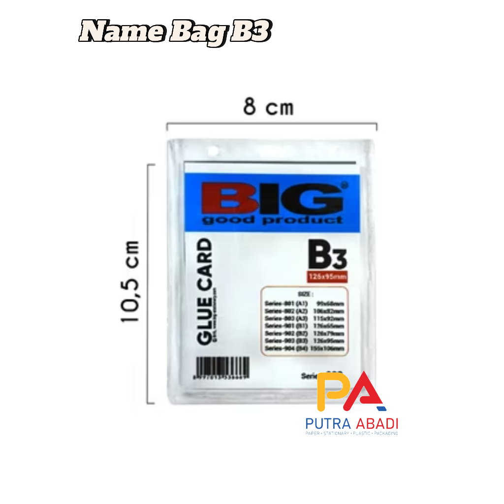 

Sampul ID Card Big Mika B3 (126X95mm) Name Bag Isi 20pcs