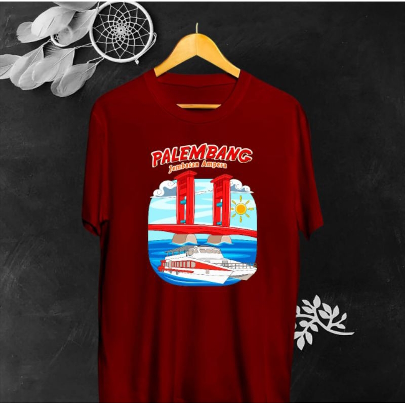 KAOS DISTRO KAOS ATASAN T-SHIRT COWOK JUMBO GAMBAR JEMBATAN EMPERA 4WARNA SABLON DTF