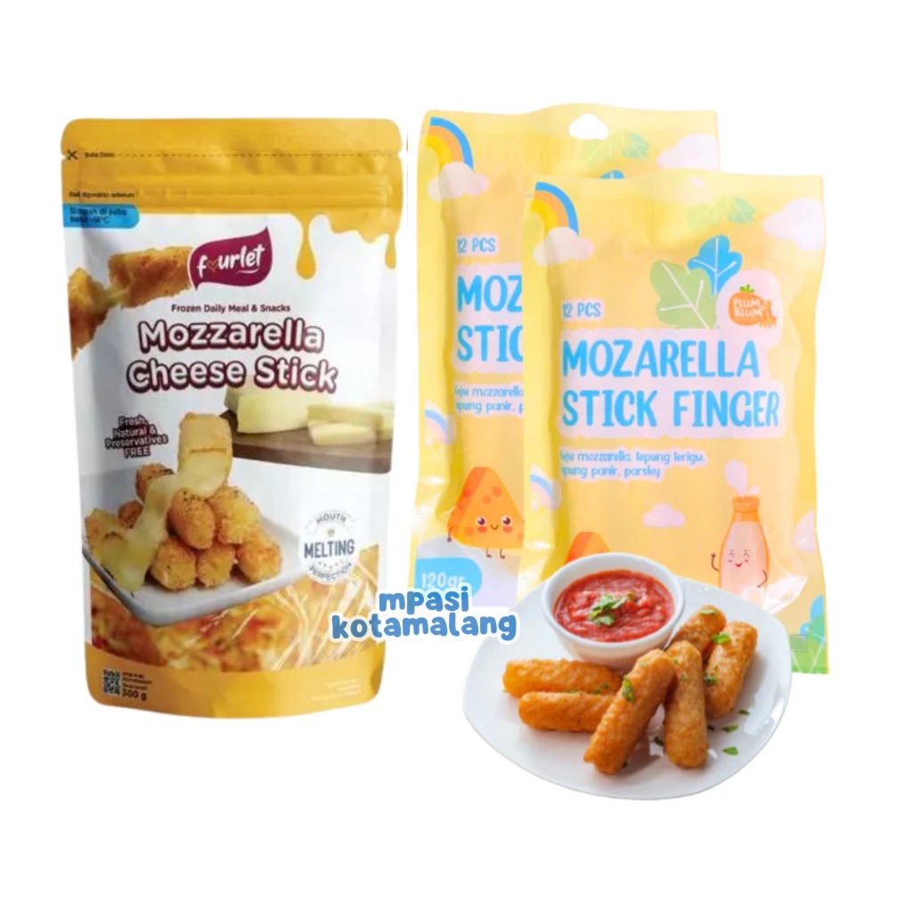 

PLUM&BLUM FOURLET FROZEN MOZARELLA STICK FINGER / STIK KEJU FROZEN FOOD MPASI FROZEN FOOD NO MSG 8PCS