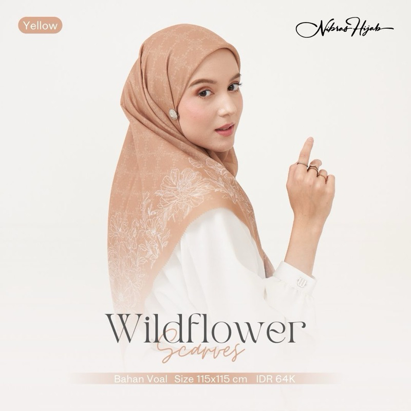 Wild flower voal nibras hijab / Scarf motif ori nibras hijab