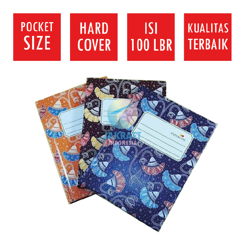 

(5 Pcs) Grosir Buku Tulis Octavo A6 Mini 15 x 10.5 Cm Bergaris Hard Cover PAPER Isi 100 Lembar Saku
