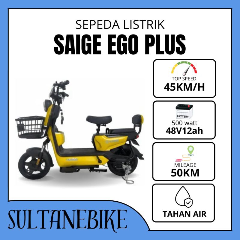 Sepeda listrik Saige Ego Plus dinamo 500 watt