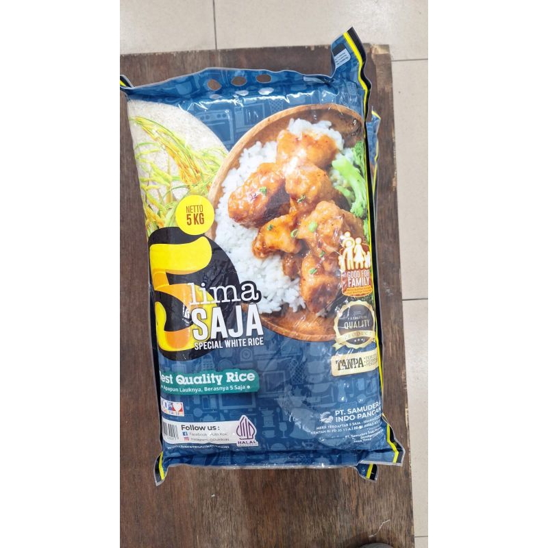 

[ 5 Kilogram ] Beras Cap 5 Lima Saja Best Quality Rice
