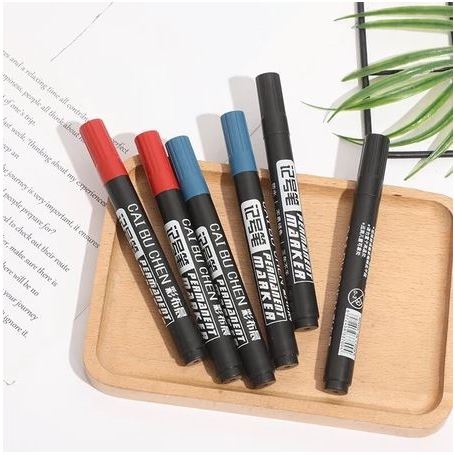 

(BIRU / MERAH / HITAM) BMH - PERMANENT MARKER | Spidol Permanent Murah Meriah (TEBAL & ANTI AIR)