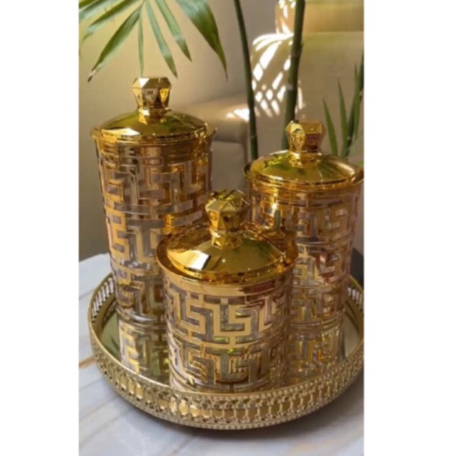 Toples Mewah Lebaran/Toples Emas/Toples Snack kering/Toples Aesthetic