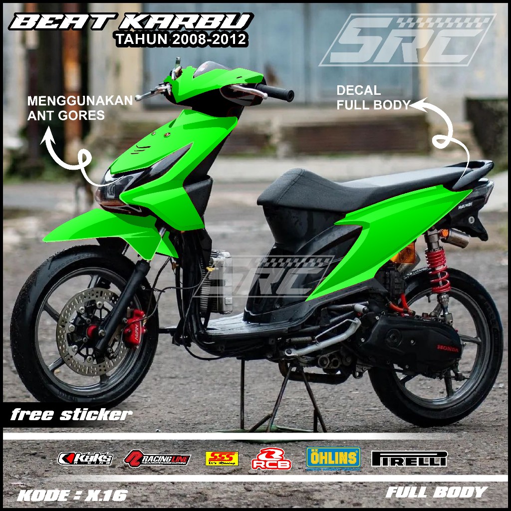 COD Sticker Decal Full Body Motor Honda Beat Karbu Tahun 2008 2009 2010 2011 2012 Decal Sticker Beat