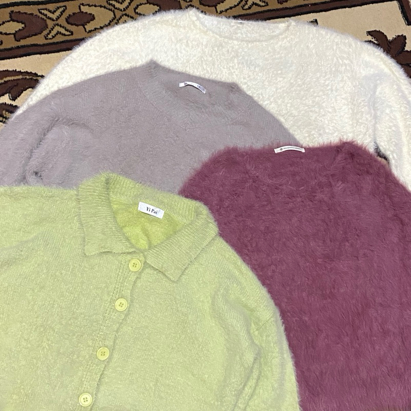 PRELOVED RAJUT FUZZY, RAJUT BULU | SWEATER BULU FUZZY CARDIGAN BULU