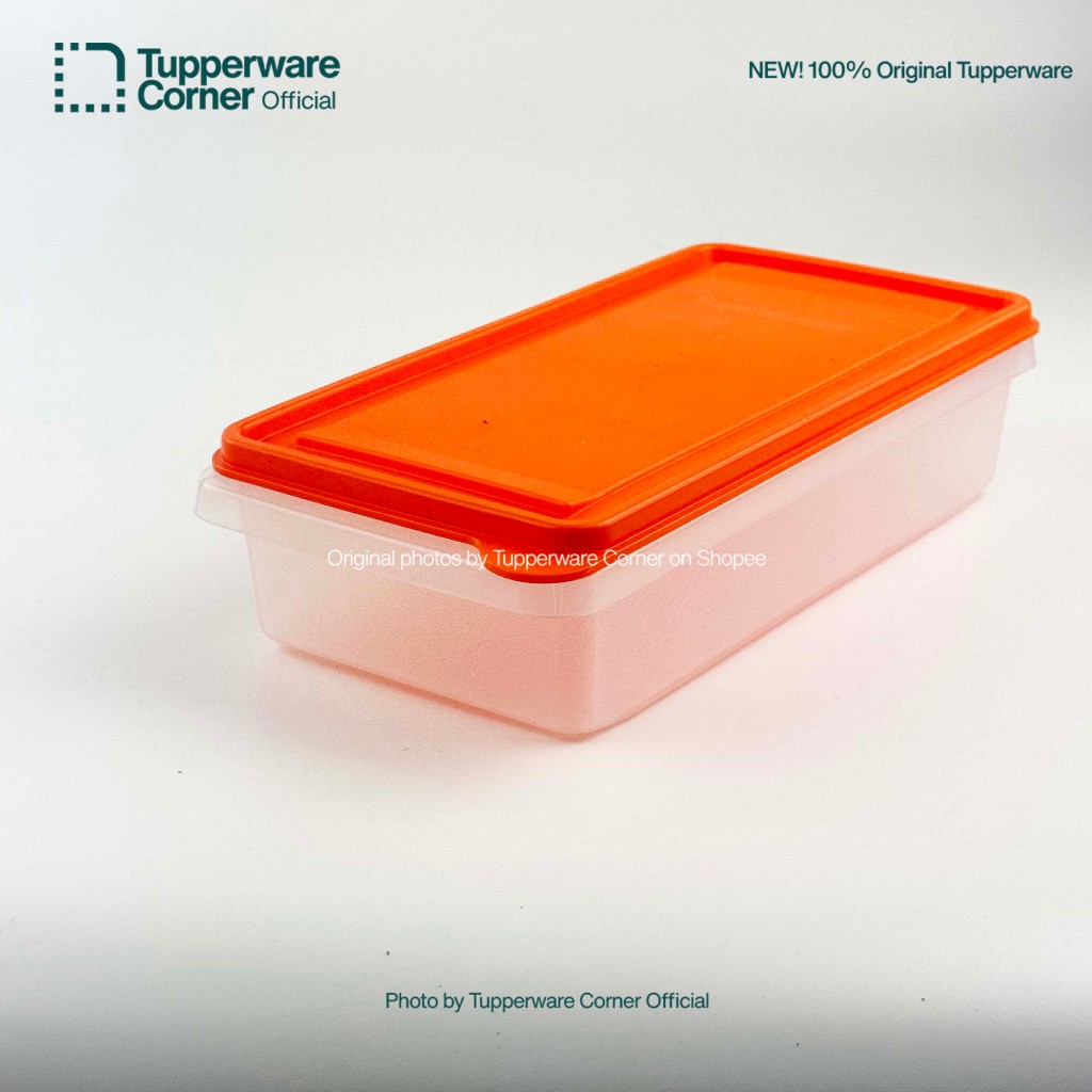 TUPPERWARE Medium Stak n Stor Seal oren base clear 1.6 Liter New