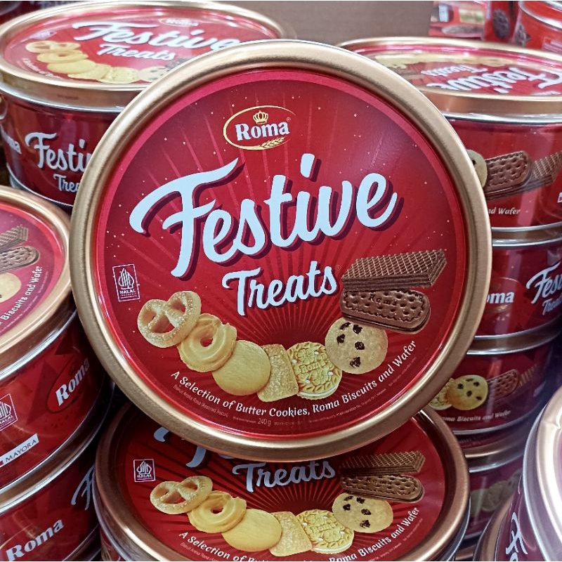 

Roma Festive Treats Kemasan Kaleng 240g - Biskuit Premium untuk Momen Spesial