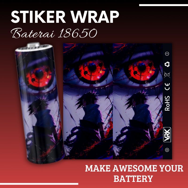 

FAMSTORE - Pelindung Baterai - Stikerskin Wrap Baterai 18650 Motif Uciha Clan Full Motif Desain Dan Anti Gores