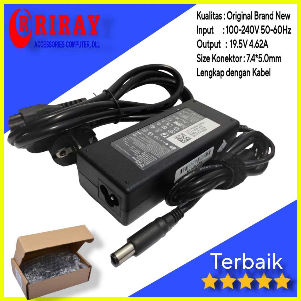 Charger Laptop Dell Latitude E6400 E6410 D400 D410 D500 9400 6000 19.5V 4.62A ORIGINAL