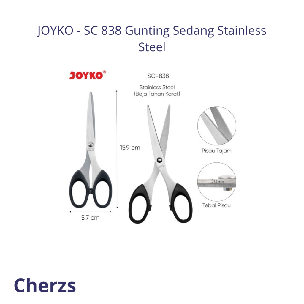 

JOYKO - SC 838 Gunting Sedang Stainless Steel