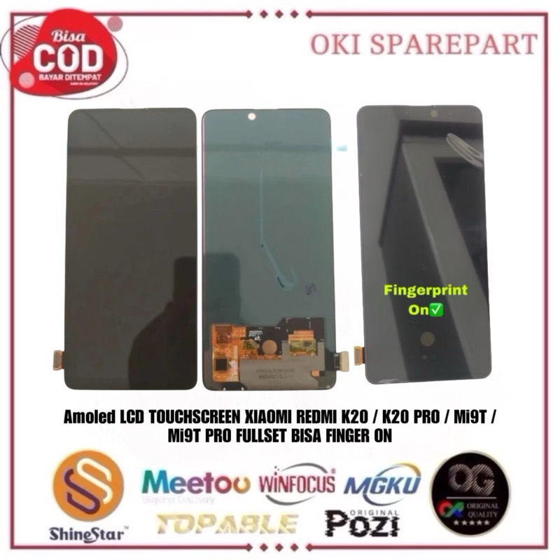 LCD TOUCHSCREEN XIAOMI REDMI K20 / K20 PRO / Mi9T / Mi9T PRO FULLSET AMOLED BISA FINGER ON