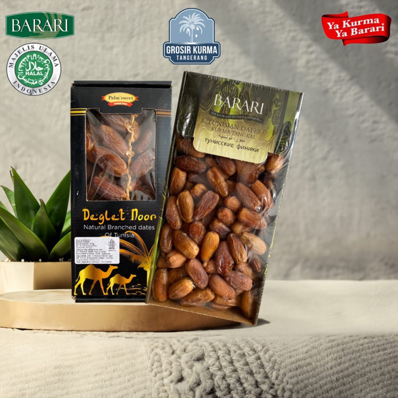 

PAKET BUILDING Kurma Barari Deglet Nour Natural (Curah) 1Kg Tunisia + Kurma Palm Sweet 500Gr Tangkai Tunisia