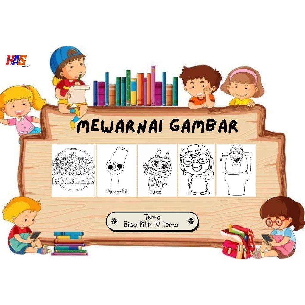 

50 Lembar Kertas Mewarnai Gambar Bisa Pilih Tema Sesuai Keinginan. Ukuran A5 (15cm x 20cm)