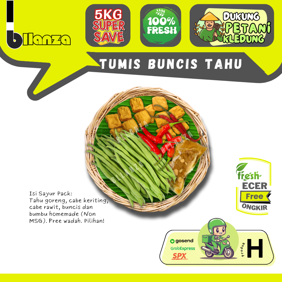 

Bllanza | Tumis Buncis Tahu 1 / 2 Pack — Sayur Pack — Sahabat Makan Sayur ECER (H)