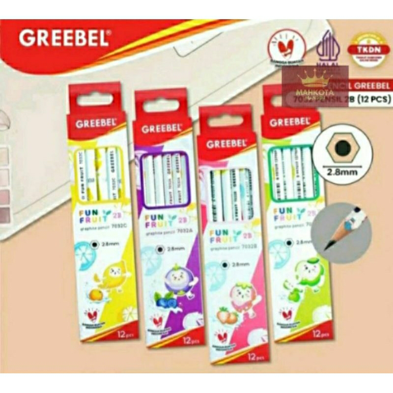 

Pensil 2B Greebel Fun Fruit 7032A/Pensil Greebel 2B 7032B/Pensil Buah Buahan