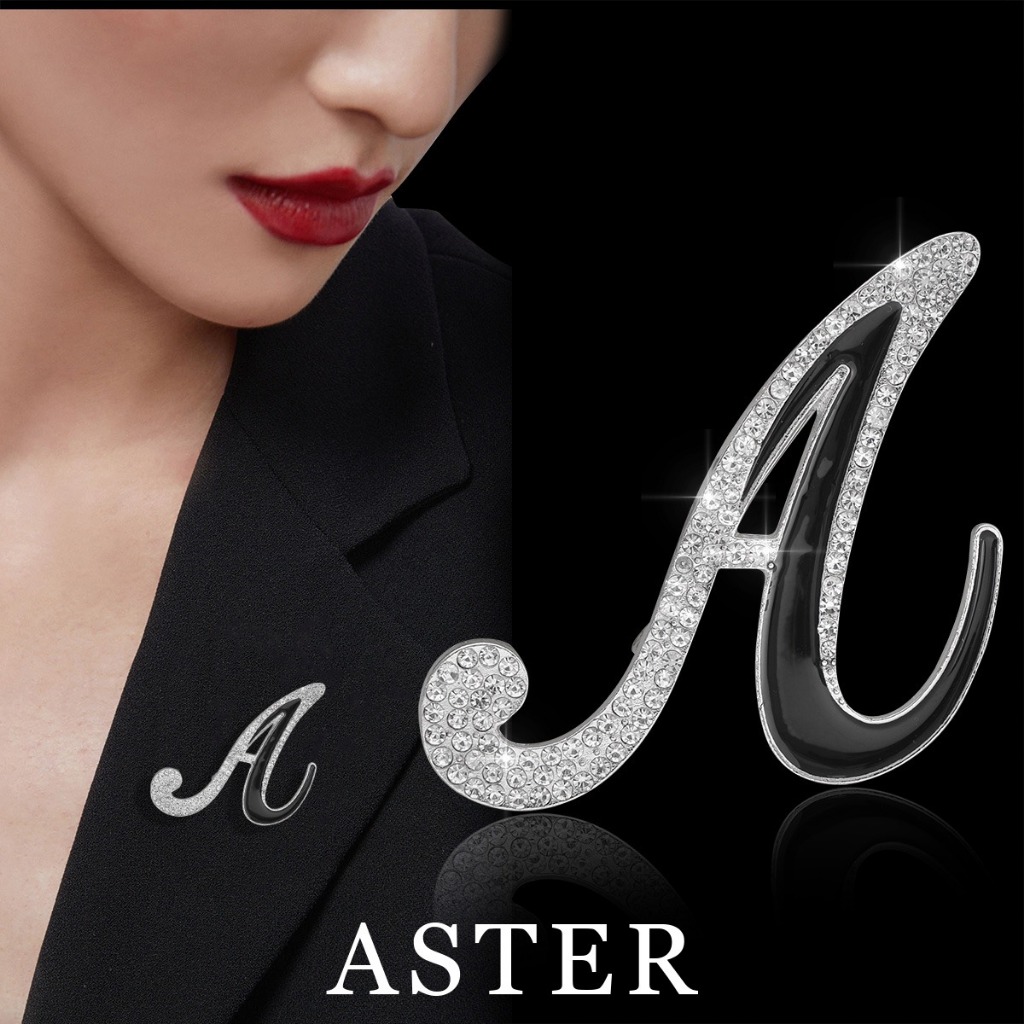 Bros huruf alfabet aksesoris kerudung bros cantik elegan CLIPS