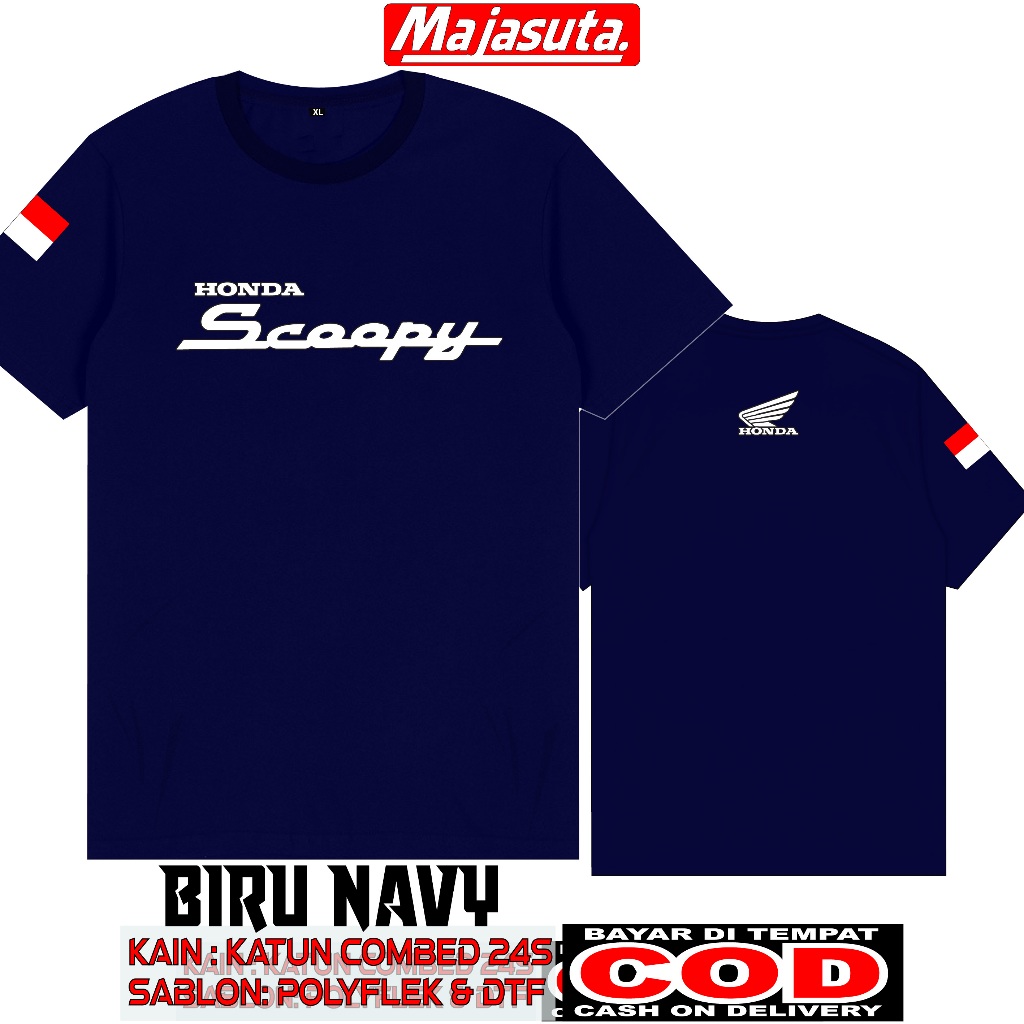 BAJU KAOS HONDA SCOOPY 2020 M1 KATUN COMBED 24S TEBAL//BISA COD//KAOS KOMUNITAS//KAOS CLUB//KAOS MOT