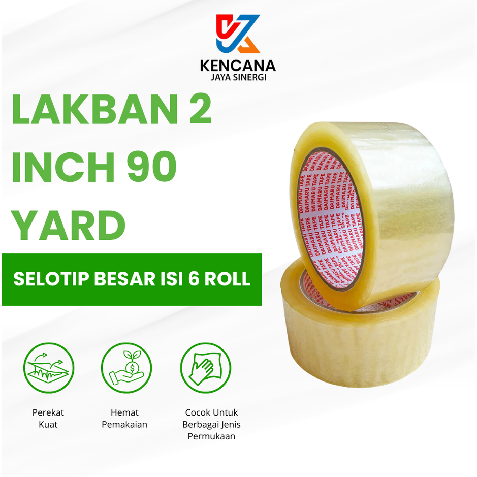 

Lakban 2 inchi 90 yard / Selotip besar isi 6 roll