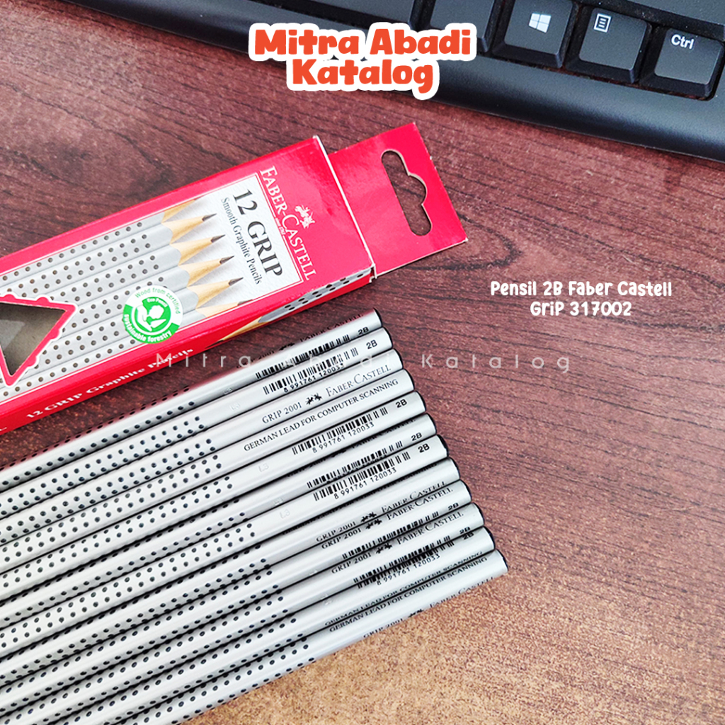 (1 PCS) PENSIL 2B FABER CASTELL GRIP 317002 / 2001 original pencil kayu pena ujian uji komputer un o