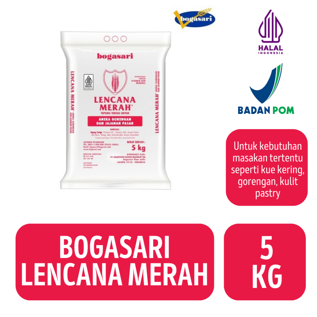 

Tepung Bogasari Lencana Merah [5KG]