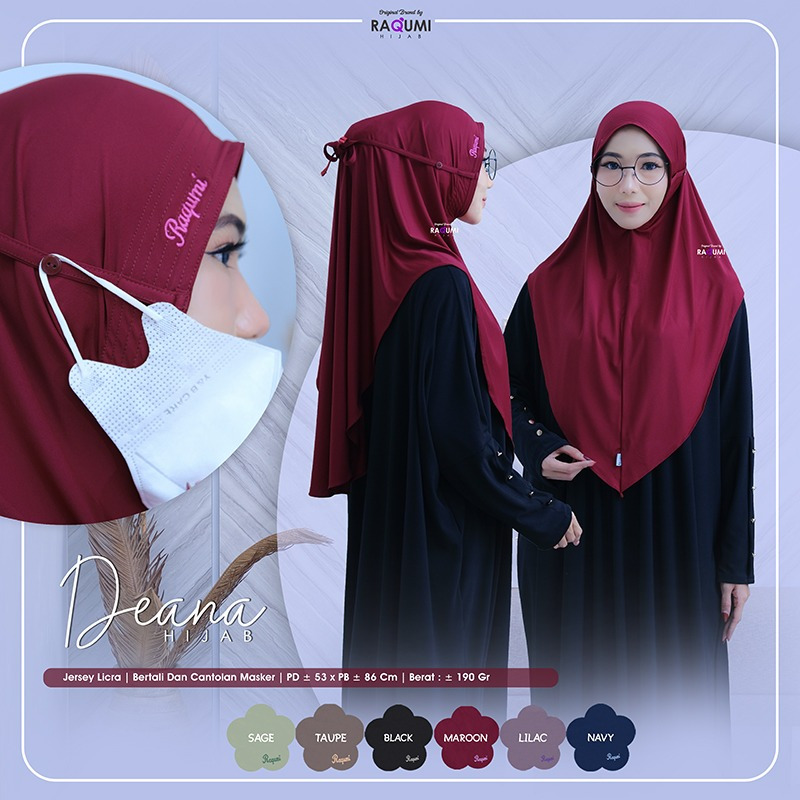 DEANA DAILY HIJAB, JILBAB TALI KANCING UNTUK MASKER, JILBAB NON PAD, BAHAN NYAMAN DIPAKAI SEHARIAN, 