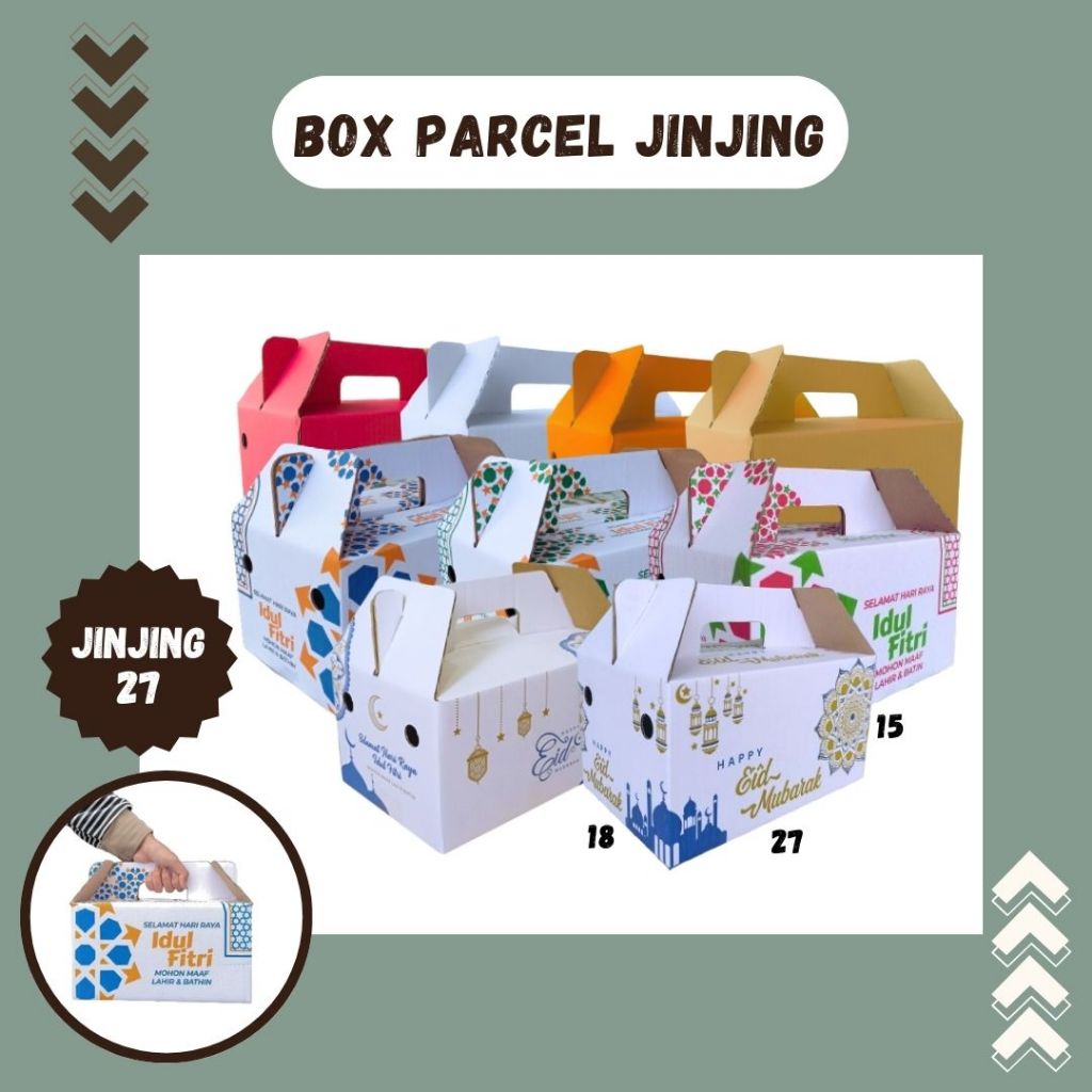 Box Parcel_Jinjing 27x18x15 Box Lebaran Kardus Packing/Parcel/Bingkisan Lebaran/idul Fitri/Kardus  B