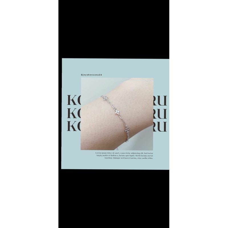 Gelang Rantai Kombinasi Perak 925 Asli