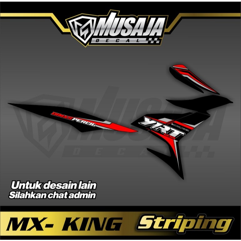 Striping transparan / non transparan uv mx king merah putih non full body custom
