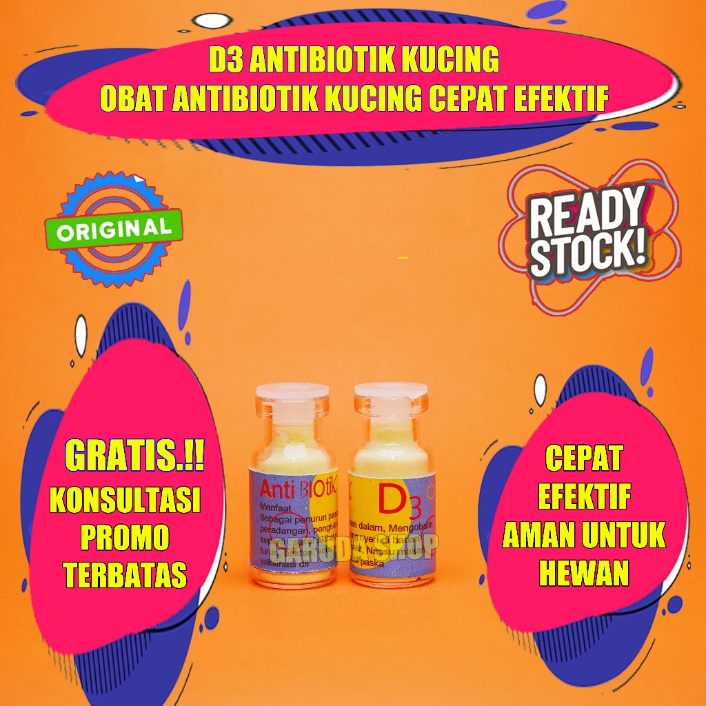 Obat virus kucing antibiotik D3/d13 nyeri demam lumpuh tiba2