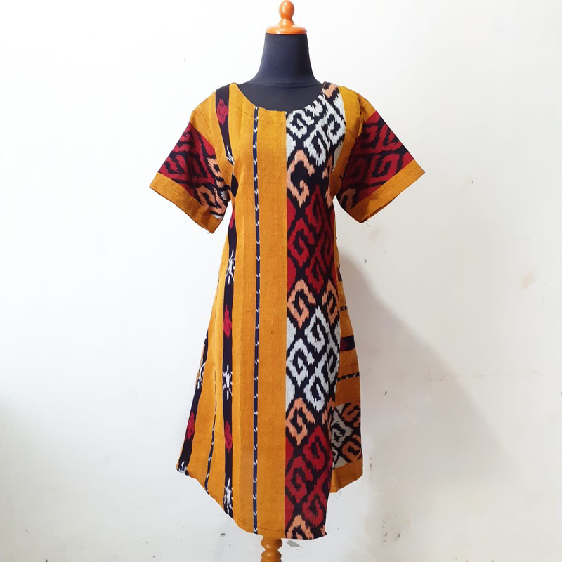 Dress Tenun Wanita - Dress Tenun Etnik - baju tenun wanita