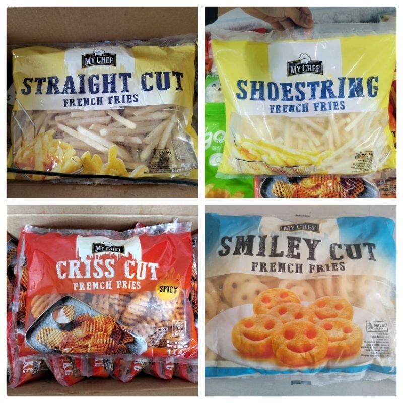

[FROZEN] Kentang My Chef Straight Cut/Smiley Cut/Criss Cut/shoestring 1kg