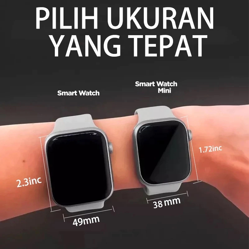 Smart Watch T10 Mini 1.72 Inci 38mm GPS NFC Waterproof Bluetooth Call Jam Smartwatch Wanita Pria