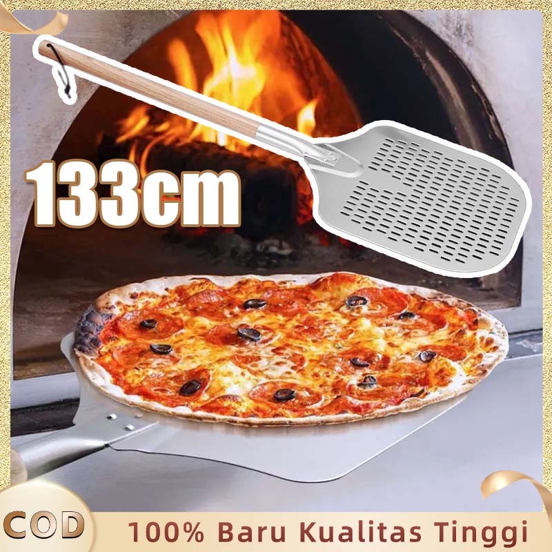 133cm Pizza Shovel Gagang Panjang Sekop Pizza Panjang Stainless Pizza Shovel