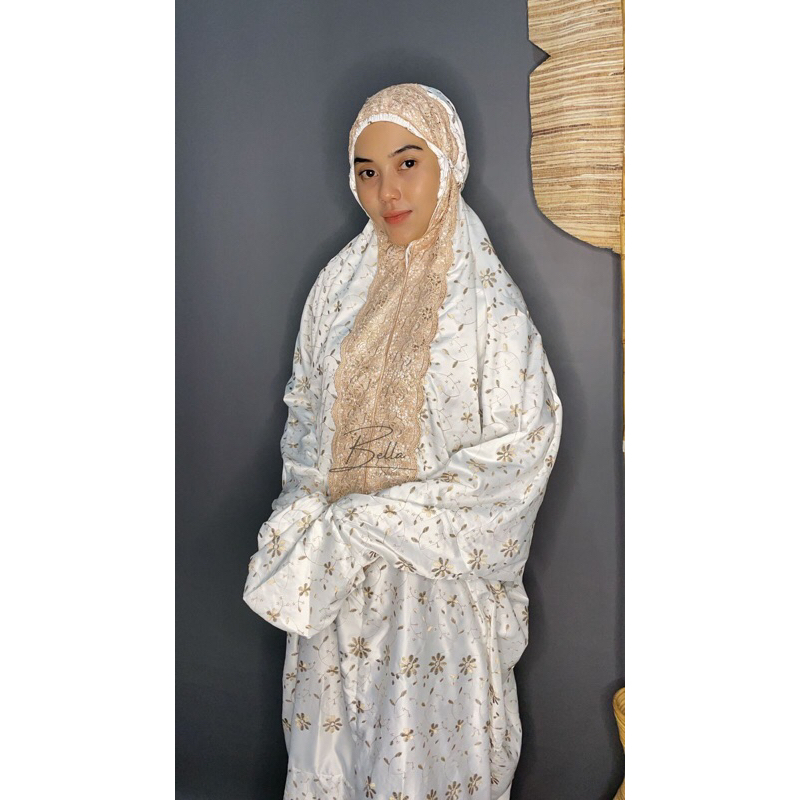 Mukena Terusan Sutra Paris Mewah Renda Premium Mukena Lebaran Mukena Seserahan