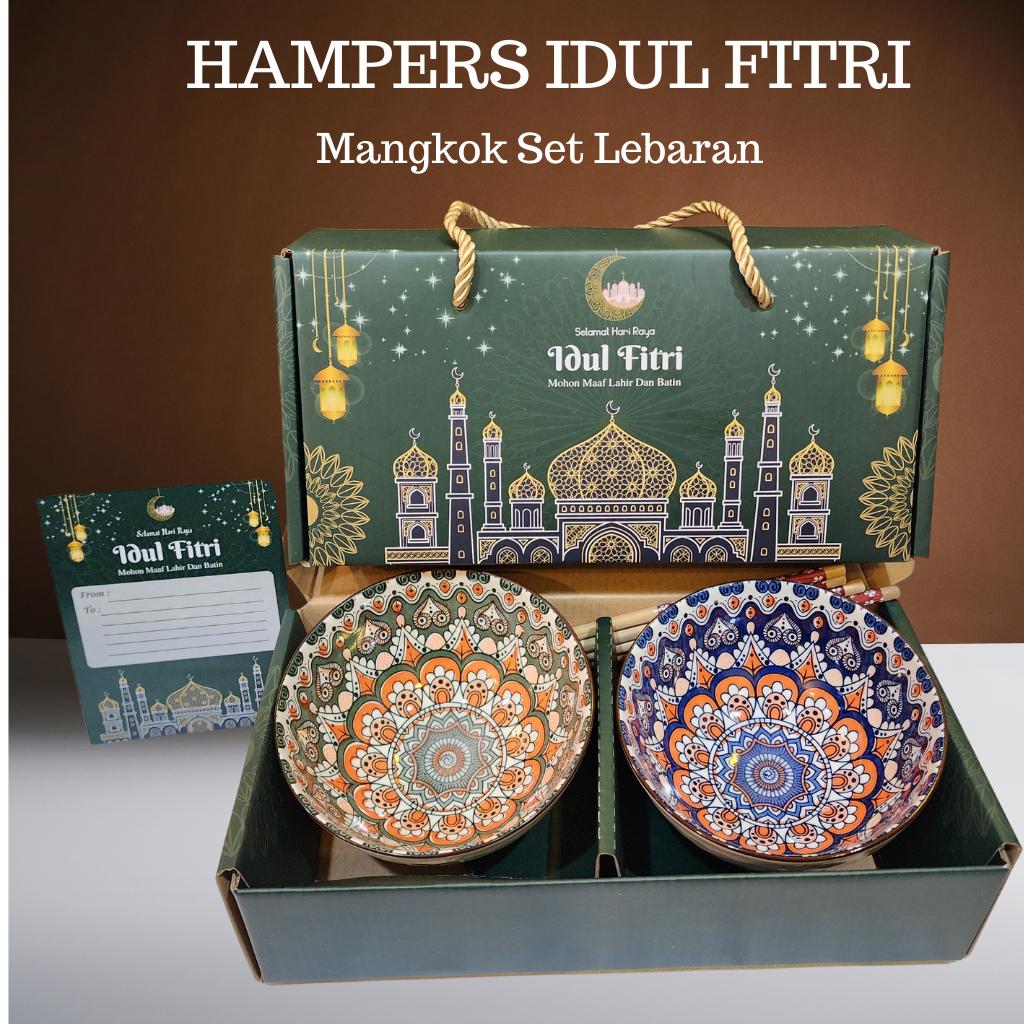 Mangkok Lebaran Idul Fitri / Hampers Idul Fitri Mangkok Keramik Set