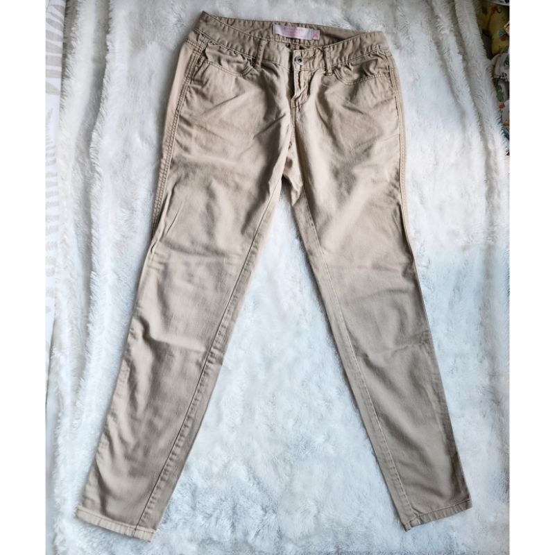 preloved giordano women beige jeans