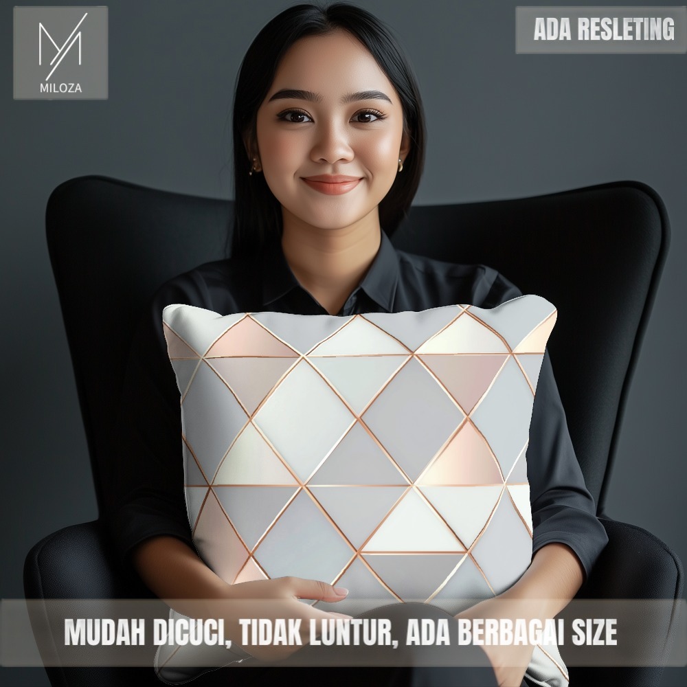 Sarung Bantal Sofa Motif Abstrak  LV 76 - Tebal Kualitas Premium Full Printing Anti Luntur