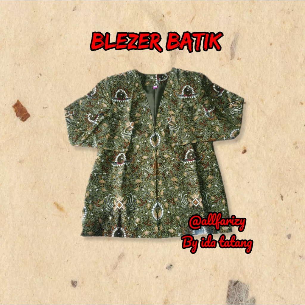 Jas wanita motif batik persit bahan batik pusat