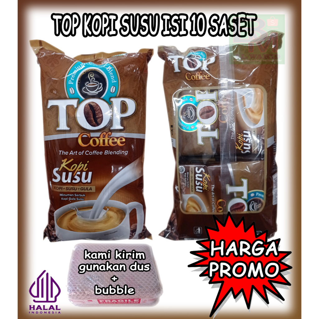 

Kopi Top Coffe Kopi Susu 1 Renceng Isi 10 Saset