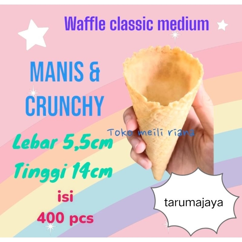 

waffle classic medium isi 400 pcs cone dasi cone mixue sugar cone Kon eskrim