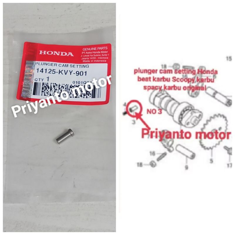 14125-KVY-901 pen plunger cam otomatis dekompresi noken as beat karbu Scoopy karbu spacy karbu revo 